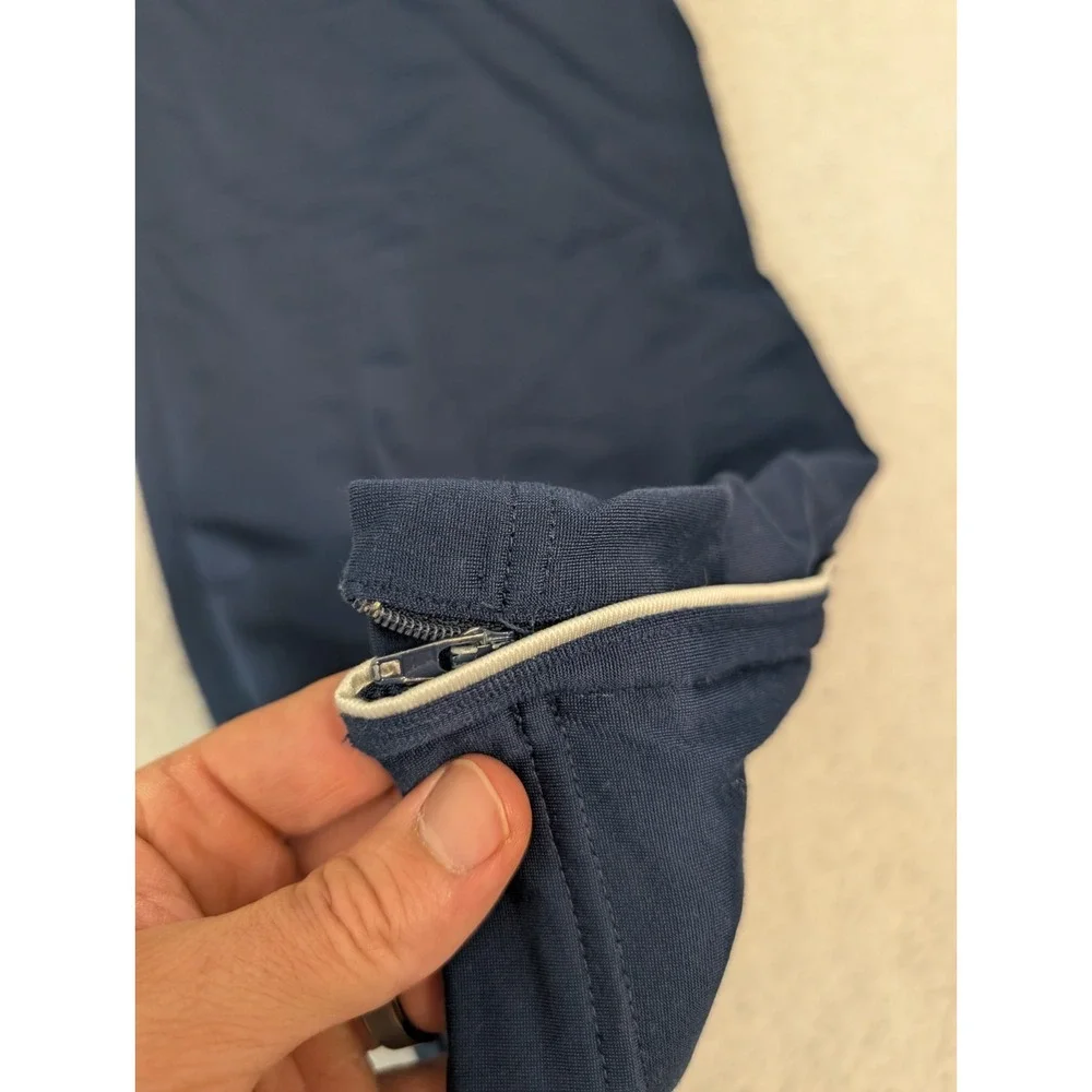 Vintage Y2K Nike Gray Tag Basketball Sweatpants Navy Blue Medium Waist Zip Ankle